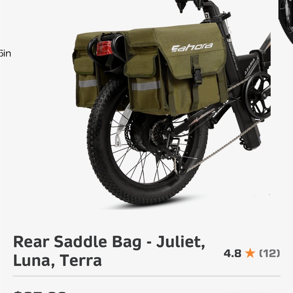 Olive Green Rear Bike Saddle Bag